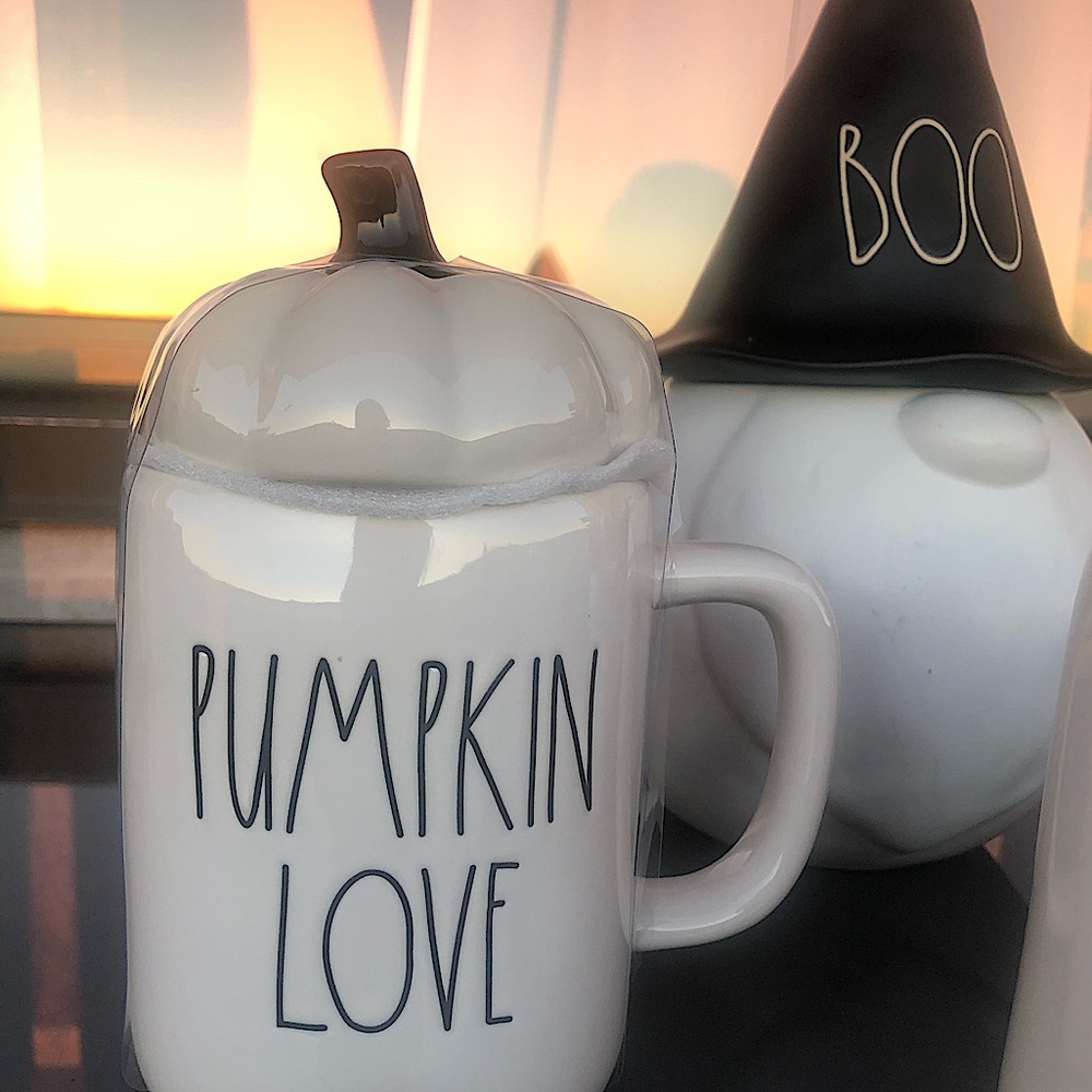 RAE DUNN 👻 Pumpkin Love Mug with Topper/Lid - Large